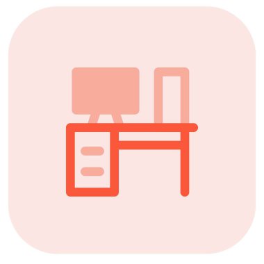 Bilgisayar masası, rahat çalışma yüzeyi.