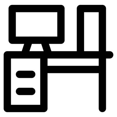 Bilgisayar masası, rahat çalışma yüzeyi.