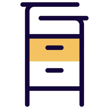 Birkaç çekmecesi olan metal dolap ya da dolap.