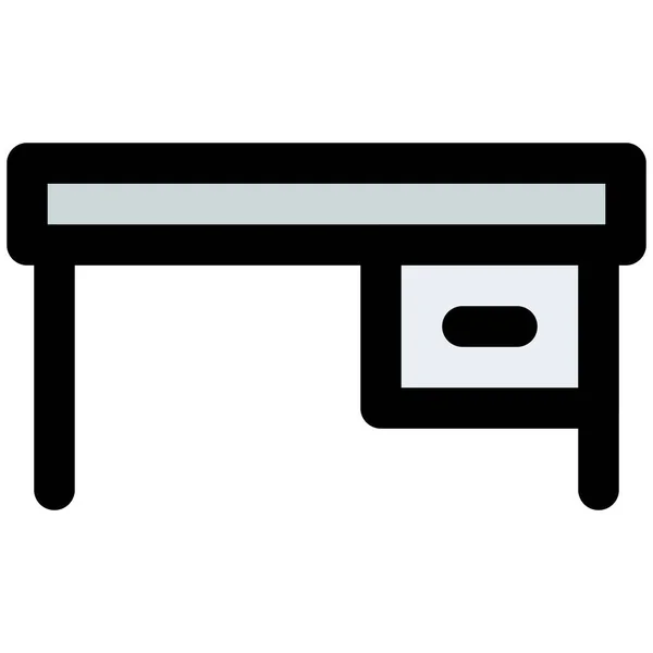 大型引き出し付きフラットカウンタートップテーブル — ストックベクタ