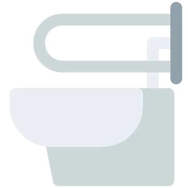 Toilette Mit Seitlicher Unterstützung Für Behinderte — Stockvektor