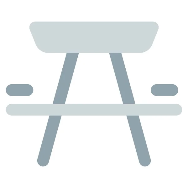 Picknicktisch Mit Sitzbänken — Stockvektor