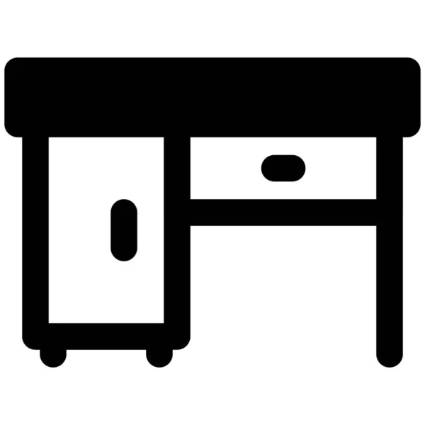 Bürotisch Mit Zwei Schubladen — Stockvektor