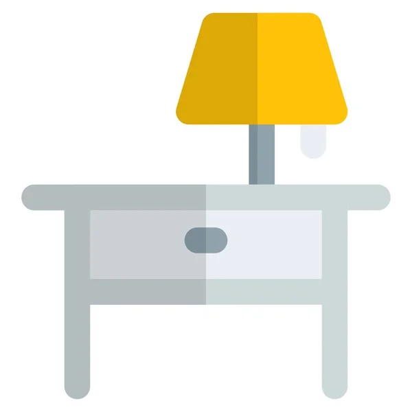 Table Chevet Pour Chambre Avec Lampe — Image vectorielle