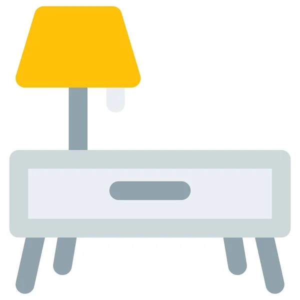 Nachttisch Mit Lampe Für Flur — Stockvektor