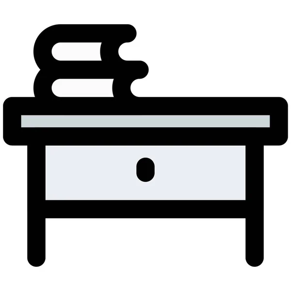 Table Bureau Placée Dans Bibliothèque Pour Étude — Image vectorielle