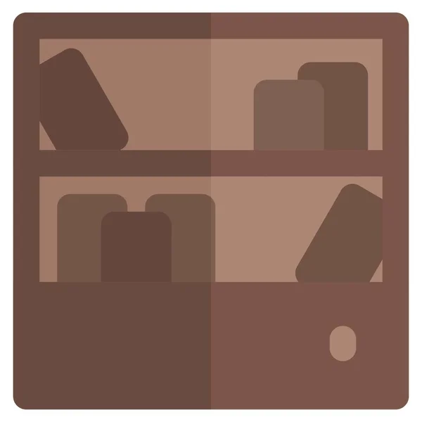 Деревянный Шкаф Организации Книг — стоковый вектор