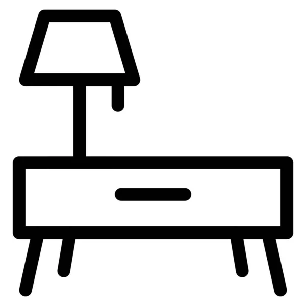 Nightstand Table Lamp Hallway — Stock Vector