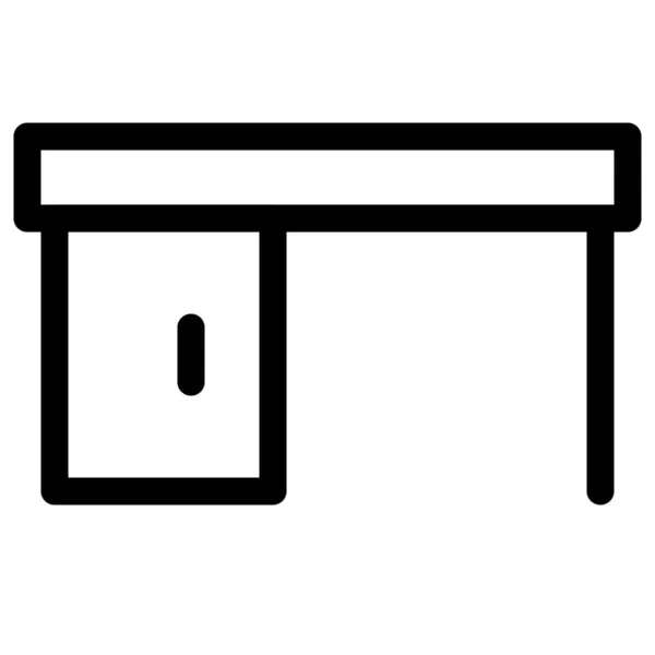 Dřevěný Stůl Boční Prostornou Skříní — Stockový vektor