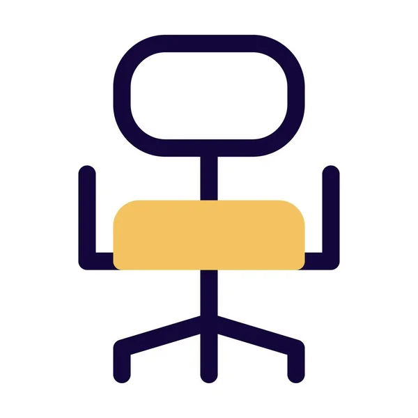Chaise Bureau Rembourrée Avec Accoudoir — Image vectorielle