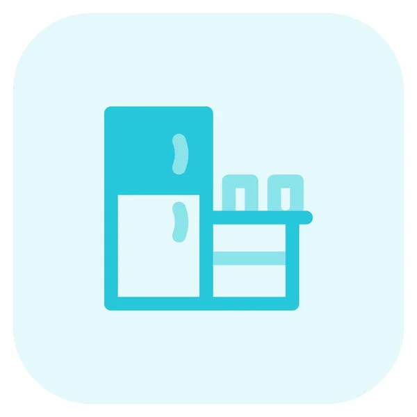 Office Pantry Setup Refrigerator Supplies — Stock Vector