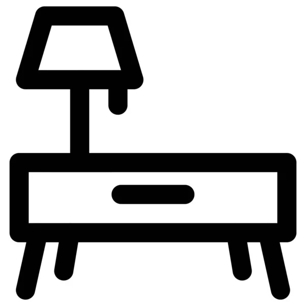 Nachtkastje Met Lamp Voor Hal — Stockvector