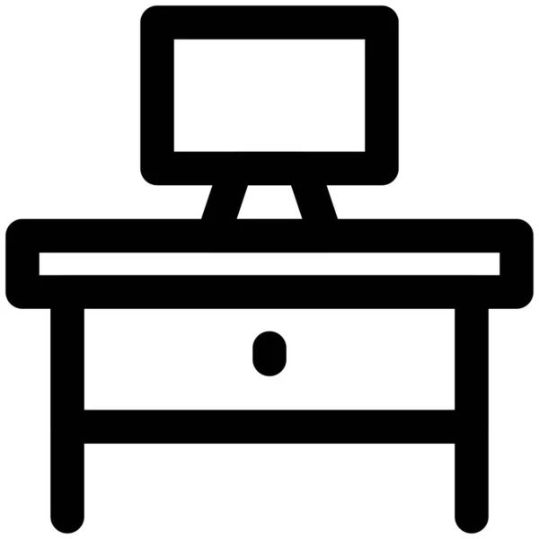 Utilización Mesa Mesa Para Los Trabajos Oficina — Archivo Imágenes Vectoriales