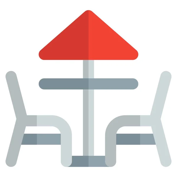 Kerti Asztal Kültéri Bútor — Stock Vector