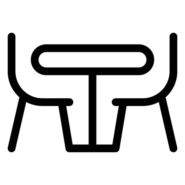 Matbord Med Fäst Stol — Stock vektor