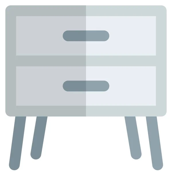 Bedside Nightstand Table Keeping Essentials — Stock Vector