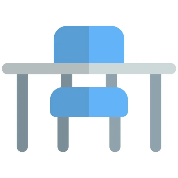 Set Aus Tisch Und Stuhl Für Esszimmer — Stockvektor
