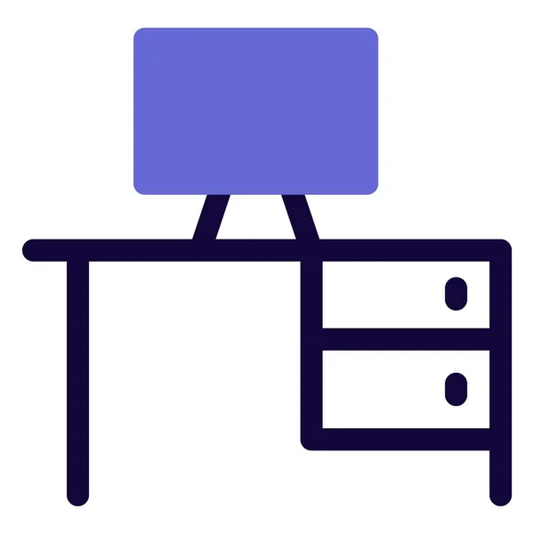 Table Bureau Avec Tiroir Multiple Bureau — Image vectorielle