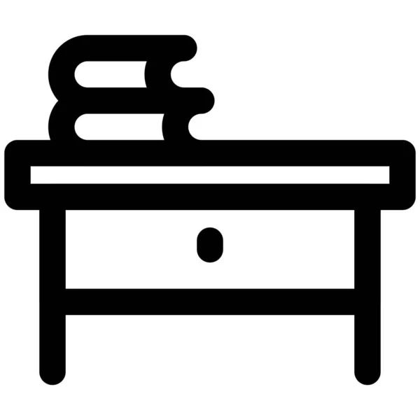 Bureau Table Placed Library Study — Stock Vector