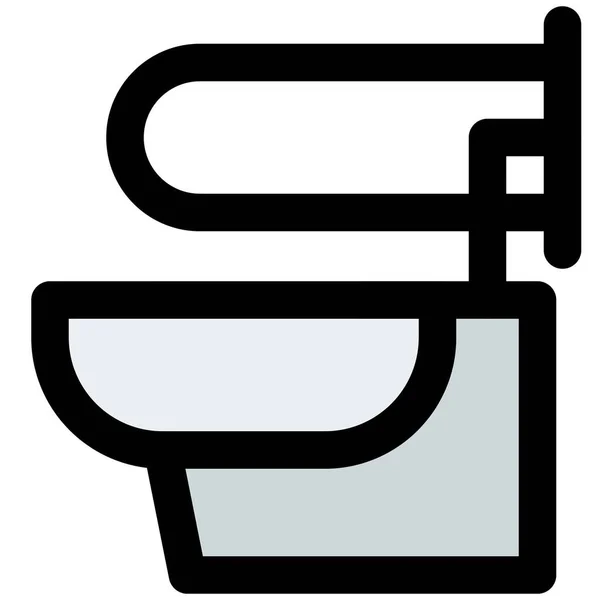 Toalett Med Sidostöd För Funktionshindrade — Stock vektor