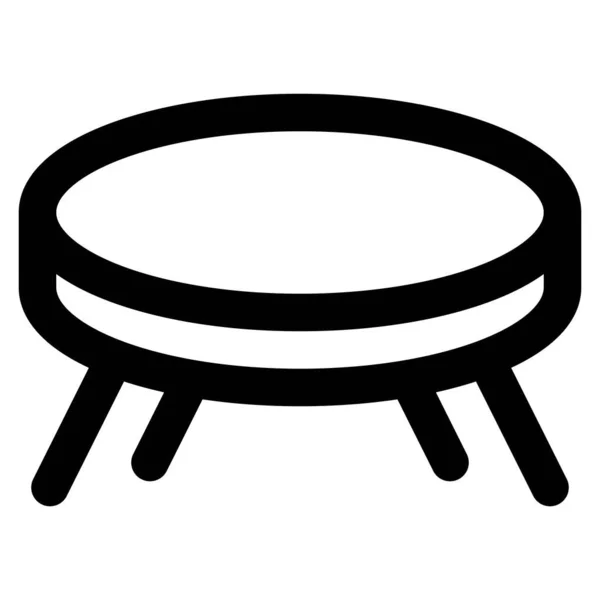 Runder Holztisch Für Aufenthaltsraum — Stockvektor