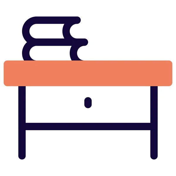 Table Bureau Placée Dans Bibliothèque Pour Étude — Image vectorielle