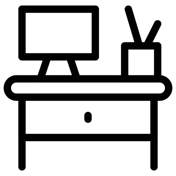 配备计算机的秘书台 — 图库矢量图片