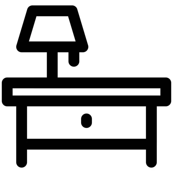 Meja Kayu Untuk Menjaga Hal Penting - Stok Vektor