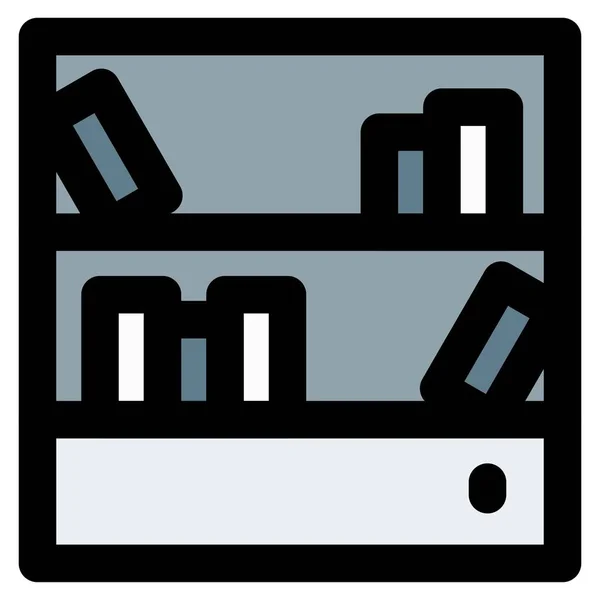 Boekenplank Kast Voor Het Organiseren Van Boeken — Stockvector