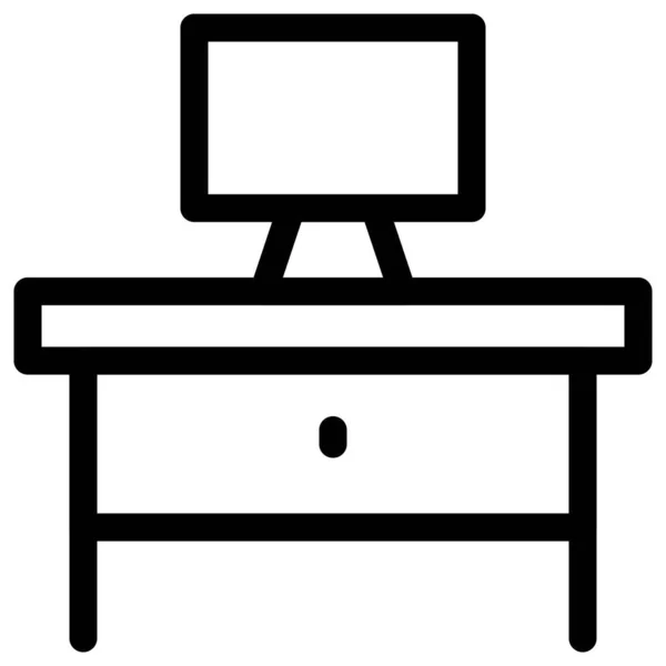 Utilización Mesa Mesa Para Los Trabajos Oficina — Vector de stock