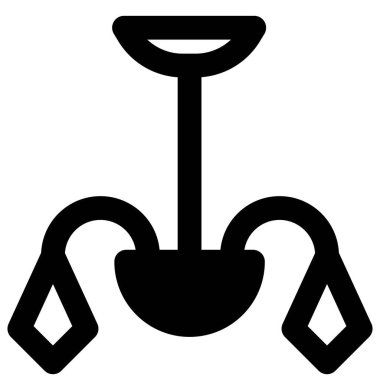 Çoklu kollu, dekoratif lamba takılı..