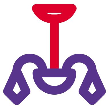 Çoklu kollu, dekoratif lamba takılı..