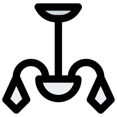 Çoklu kollu, dekoratif lamba takılı..