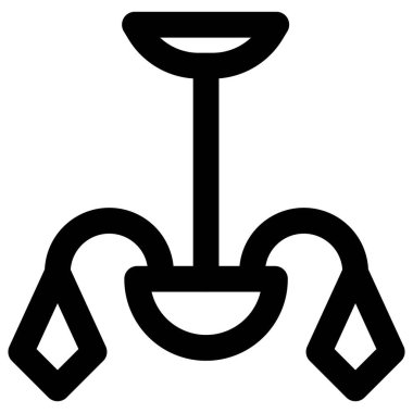 Çoklu kollu, dekoratif lamba takılı..