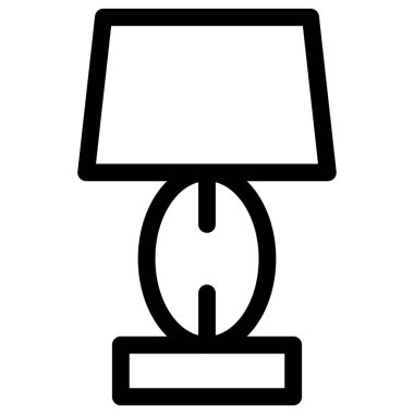 İç aydınlatma için gölgeli masa lambası.