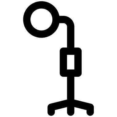 Ameliyat için kullanılan uzun ışık standı