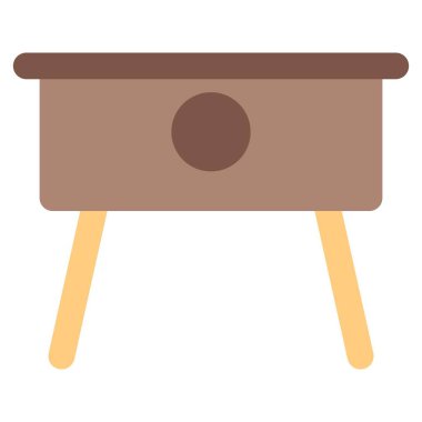 Modern ahşap masa yatağın yanına..