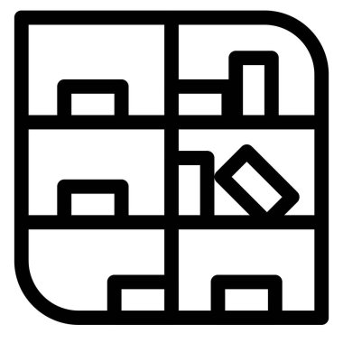 Kitap için ahşap raf ünitesi.