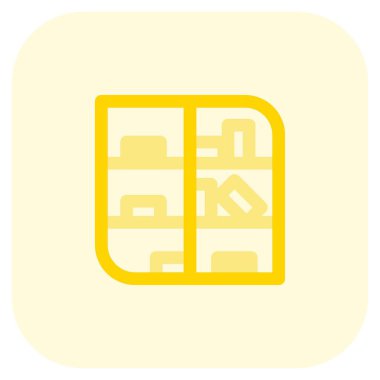 Kitap için ahşap raf ünitesi.