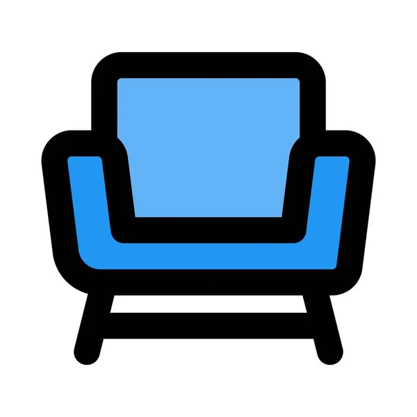 Stylischer Sessel Mit Seitenlehne Für Das Wohnzimmer — Stockvektor