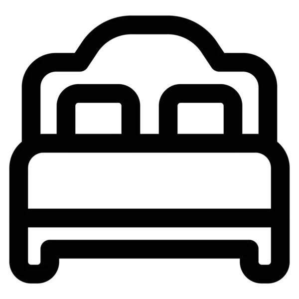 おしゃれなヘッドボード付きの木製ベッド — ストックベクタ