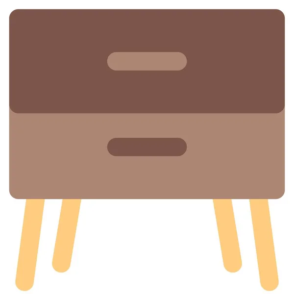 Wooden Sideboard Table Drawers — Stock Vector