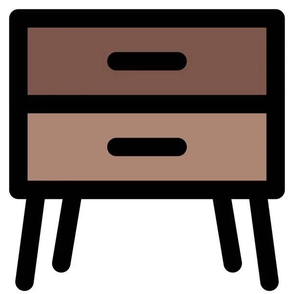 木製のサイドボードまたは引き出し付きテーブル — ストックベクタ