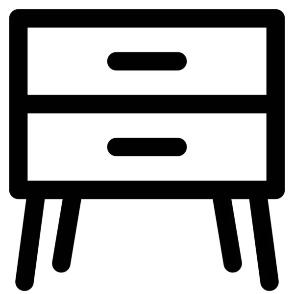 Holzanrichte Oder Tisch Mit Schubladen — Stockvektor