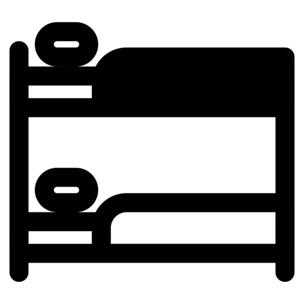Space Efficient Bunk Bed Small Room — Stock Vector