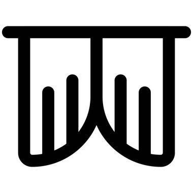 Metal çubukta asılı perde.