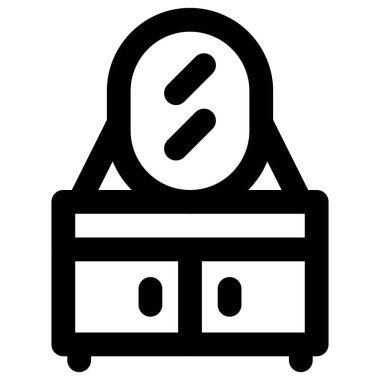 Mobilyaların şık aynaları var..