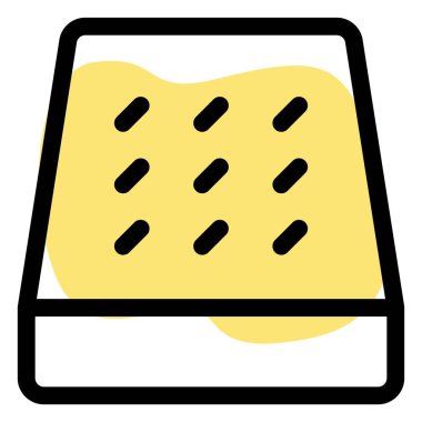 Yatak için rahat yastıklı.