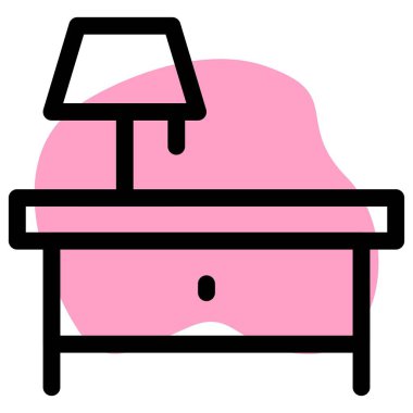 Yatak odaları için abajurlu küçük komodin..