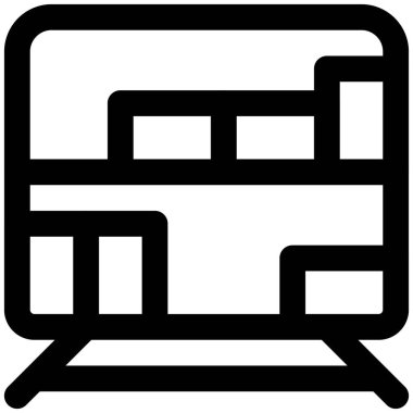 Depolama için birden fazla rafı olan bir komodin..